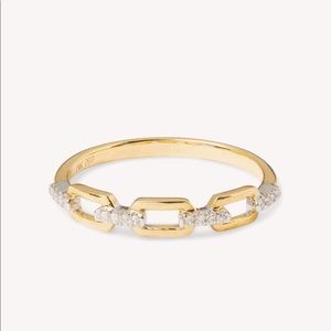 Stone and stand Pave Diamond Open Linked Ring